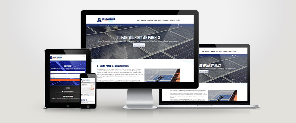 A+ Solar Cleaning Website Design